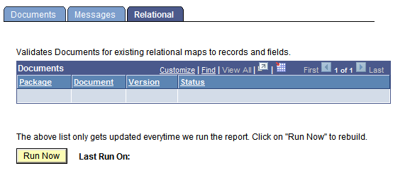 Document/Metadata Validation - Relational page