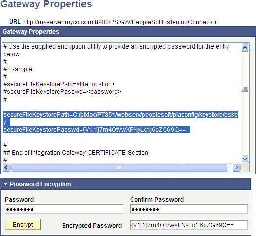 Gateway Properties page