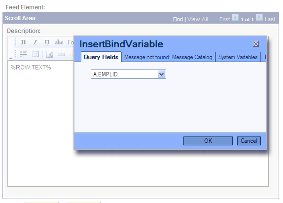 Example of InsertBindVariable dialog box