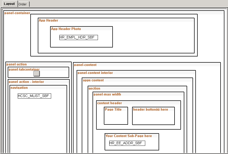 Fluid page layout in design mode.