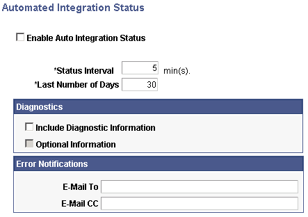 Automated Integration Status page