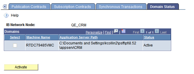 Network Monitor - Domain Status page