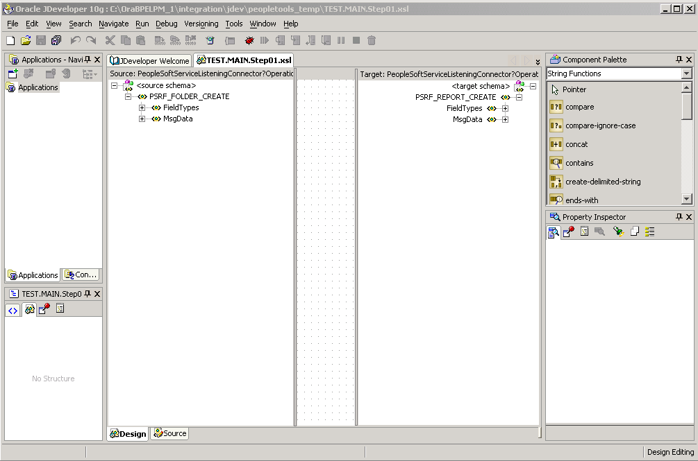 Oracle XSL Mapper - Design view
