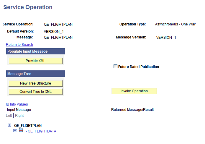 Service Operation page
