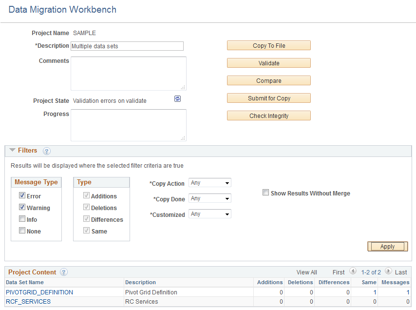 Validation Errors on Validate