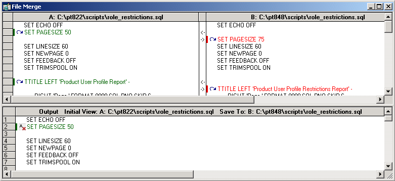 Merge interface for an external text file