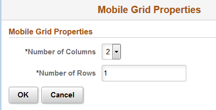 Mobile Grid Properties page