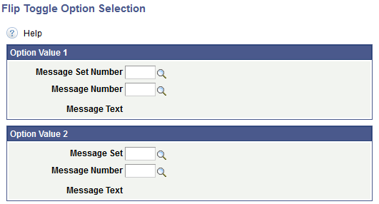 Flip Toggle Option Selection page