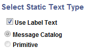 Select Static Text Type page (Use Label Text)