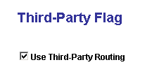 The Third-Party Flag page showing the Use Third Party Routing check box