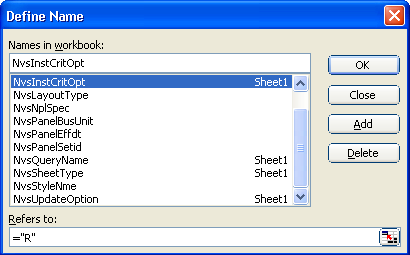 Define Name dialog box