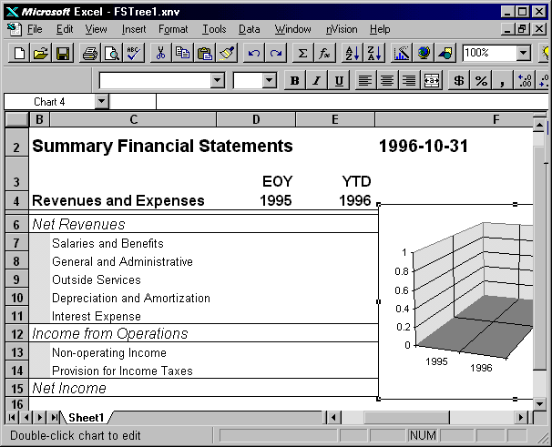Example of Microsoft Excel window