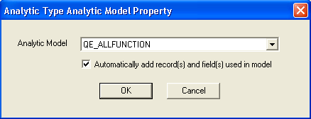 Analytic Type Analytic Model Property dialog box