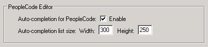 Options page - PeopleCode Editor group box