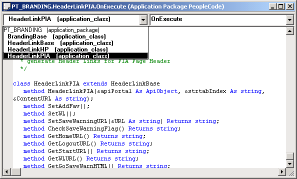 Example of Application Packages Editor window