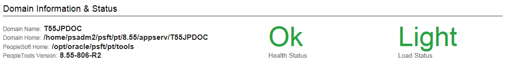 Domain Information and Status section