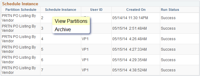 Partition Manager - View Partitions page