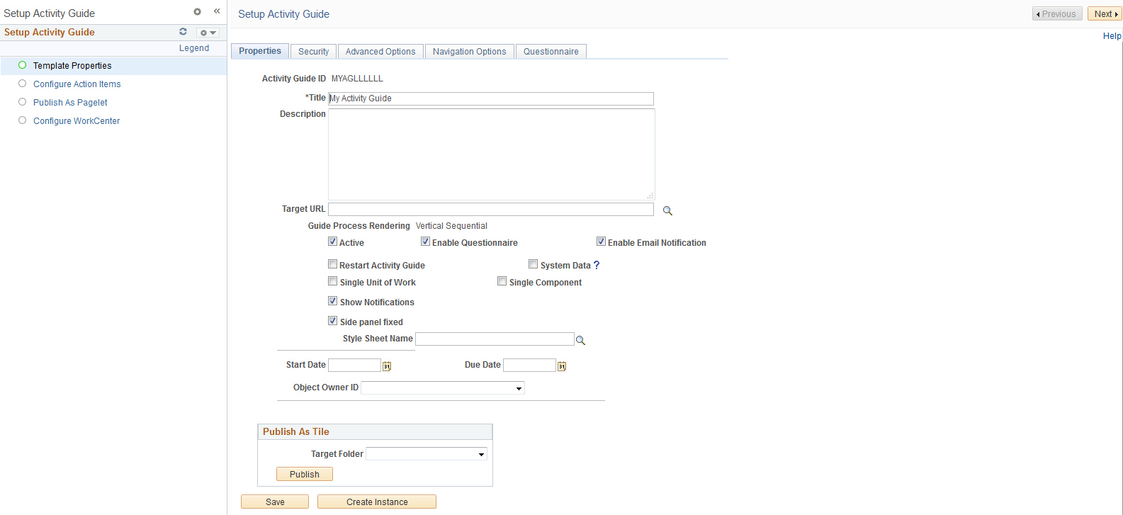 Setup Activity Guide WorkCenter