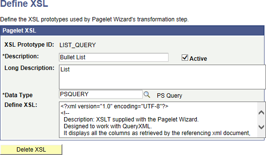 Define XSL page