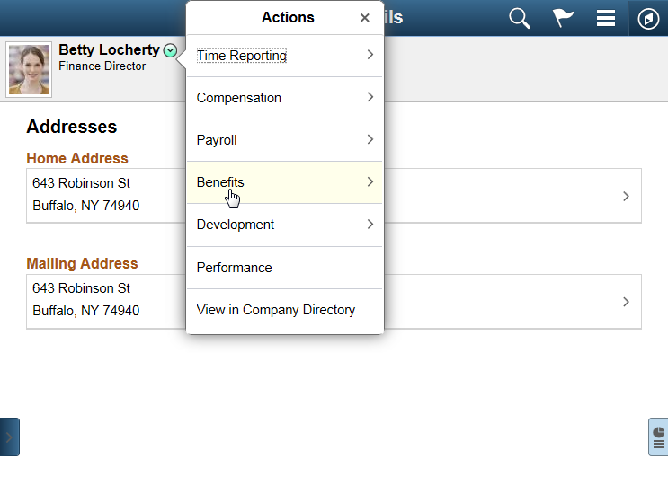 A page field contextual menu on a fluid page