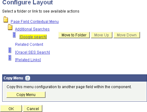 Configure Layout secondary page
