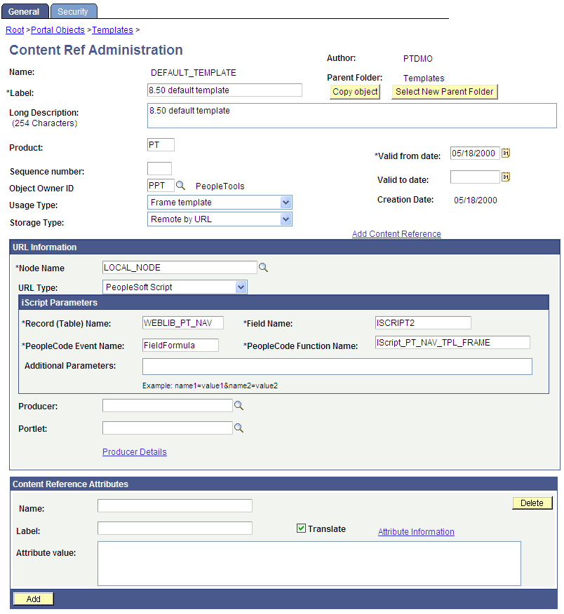 8.50 DEFAULT_ TEMPLATE Template after reconfiguration