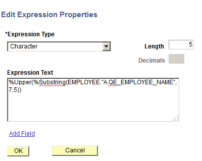 Edit Expression Properties page for Composite Query