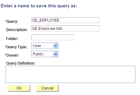 Saving a query