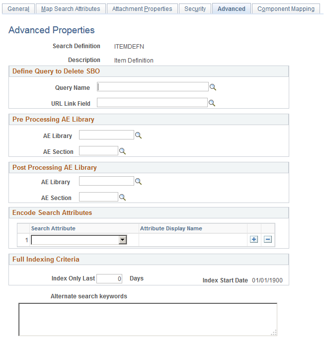 Advanced Properties page