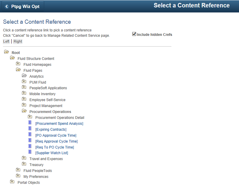 Select a Content Reference page