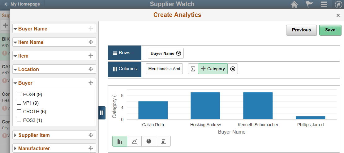 Create Analytics wizard - step 3