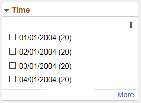 Month/Time multi-select facet with counts