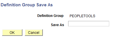 Definition Group Save As page