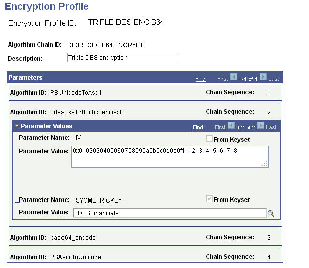 Encryption Profile page