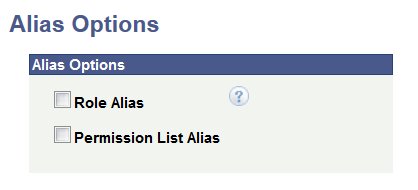 Alias Options page