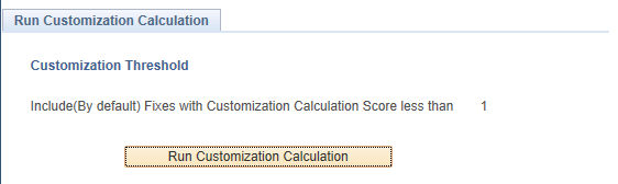 Run Customization Calculation page