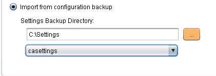 Import from configuration backup