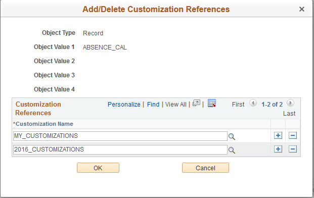Add/Delete Customization References