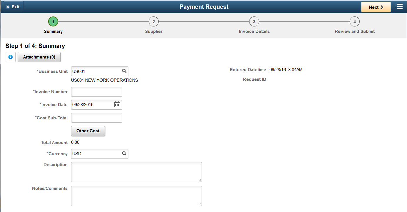 Payment Request activity guide