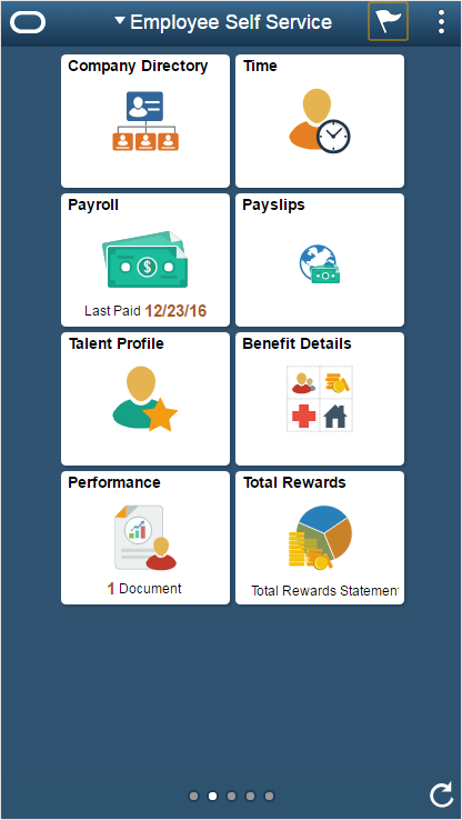 Employee Self Service homepage not displaying Personal Details tile on a smart phone