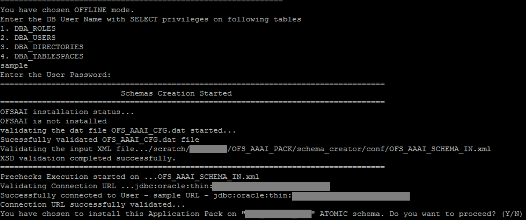 Title: Description of the Schema creation in the Offline mode showing the script generation diagram follows - Description: This illustration shows the Schema creation in the Offline mode with the script generation.