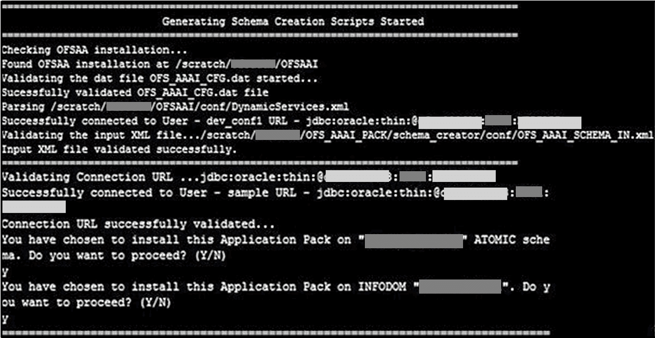 Title: Description of selecting the Atomic Schema and Infodom to install the subsequent Applications Packs follows - Description: This illustration shows selection of the Atomic Schema and Infodom to install the subsequent Applications Pack.