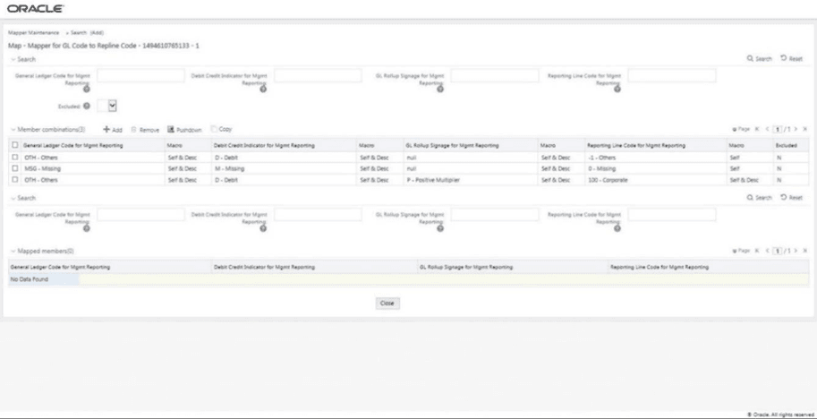 This illustration shows the added mappings listed in the Mapper Maintenance page. Title: Description of the Added mappings listed in the Mapper Maintenance page follows - Description: This illustration shows the added mappings listed in the Mapper Maintenance page.