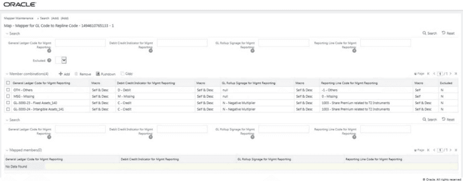 This illustration shows the added mappings listed in the Mapper Maintenance page. Title: Description of the Added mappings listed in the Mapper Maintenance page follows - Description: This illustration shows the added mappings listed in the Mapper Maintenance page.
