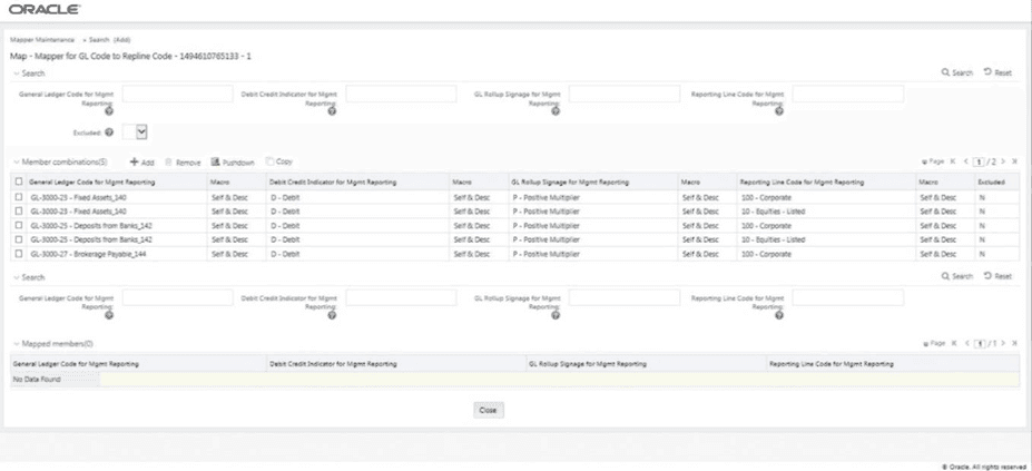 This illustration shows the added mappings listed in the Mapper Maintenance page. Title: Description of the Added mappings listed in the Mapper Maintenance page follows - Description: This illustration shows the added mappings listed in the Mapper Maintenance page.