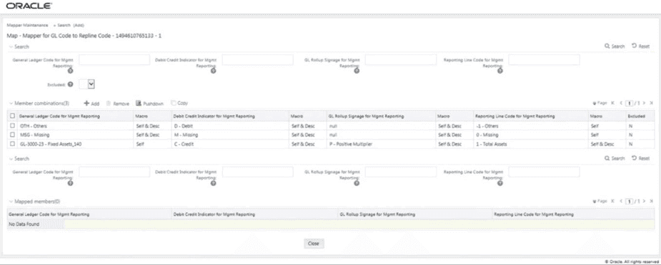This illustration shows the added mappings listed in the Mapper Maintenance page. Title: Description of the Added mappings listed in the Mapper Maintenance page follows - Description: This illustration shows the added mappings listed in the Mapper Maintenance page.