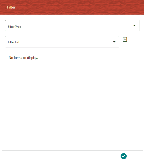 This illustration shows the Filter Details page. Select the Filter Type and Filter List, and then click Add Filter. 