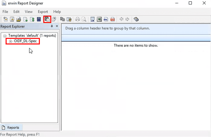 This illustration shows selecting Save Solution to save the Report as a template.