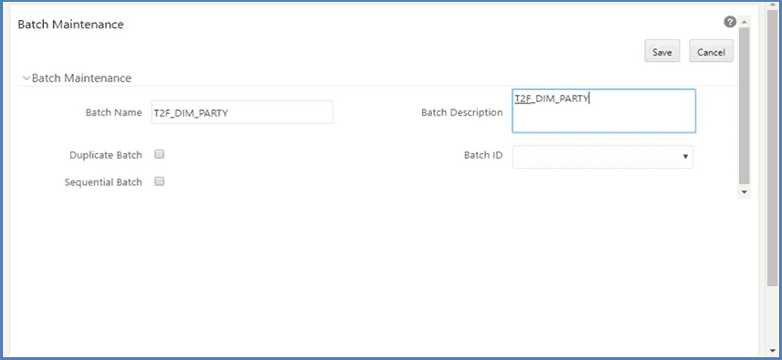 This illustration shows creating a batch to Run the T2F.