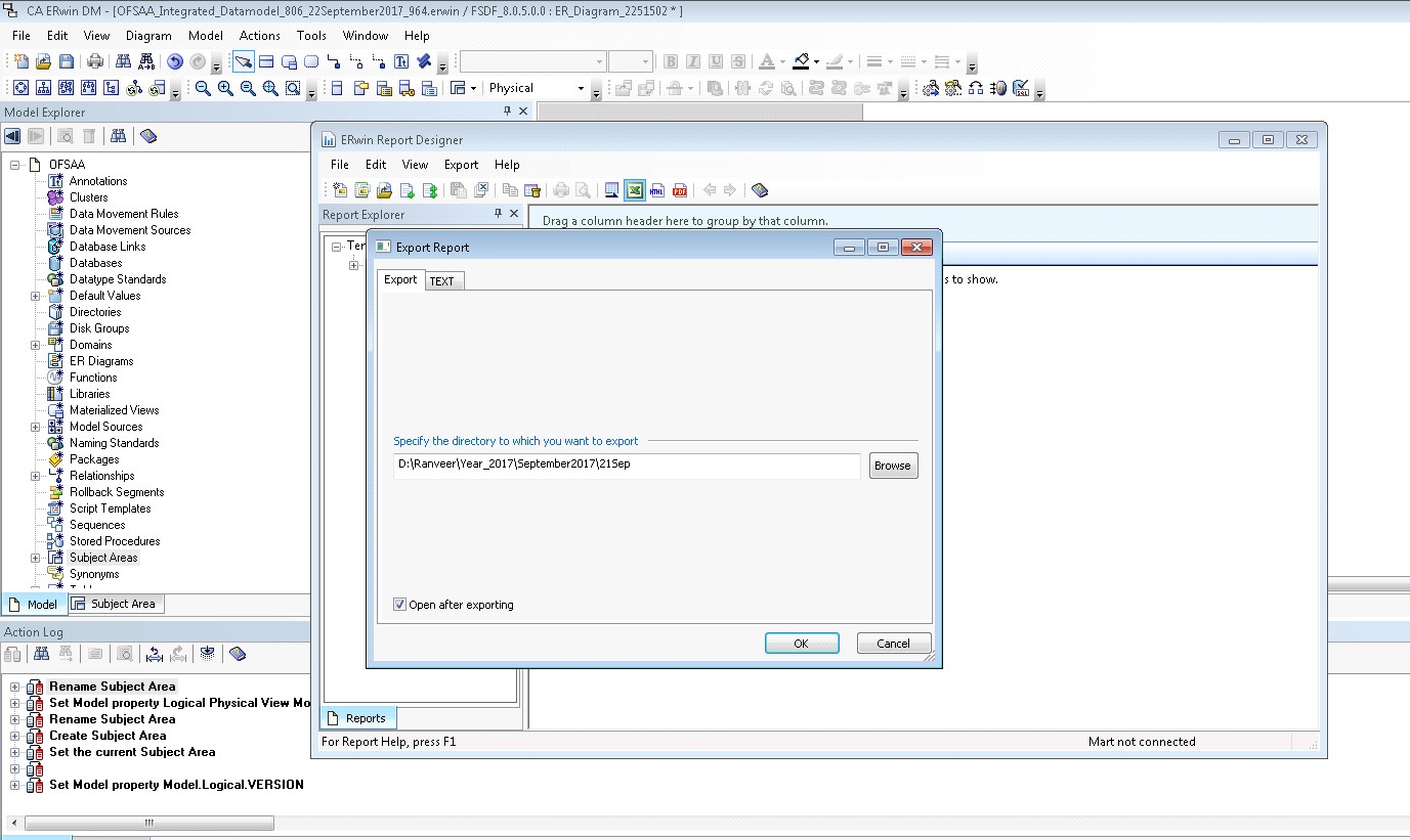 Creating Data Model Report from erwin